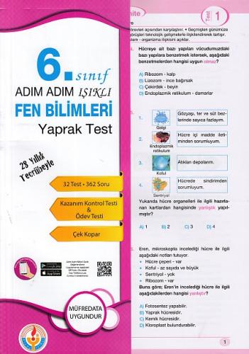 Adım Adım Işıklı 6. Sınıf Fen Bilimleri Yaprak Test