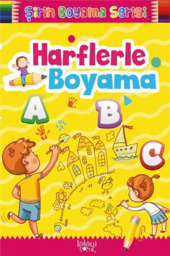 Çocuklar için Okul Öncesi Şirin Boyama Kitabı - Harflerle Boyama