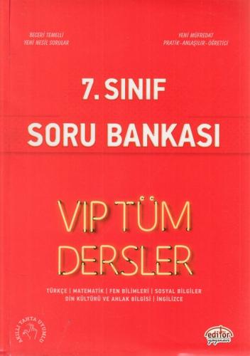 Editör 7. Sınıf VIP Tüm Dersler Soru Bankası Kırmızı Kitap (Yeni)