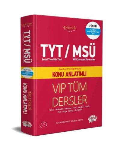 Editör TYT MSÜ VIP Tüm Dersler Konu Anlatımlı