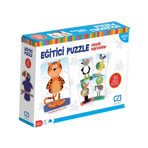 Eğitici Puzzle - Neşeli Hayvanlar (CA.5028)