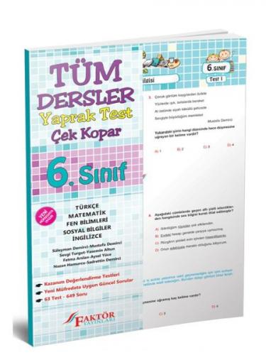 Faktör 6. Sınıf Tüm Dersler Yaprak Test (Yeni)