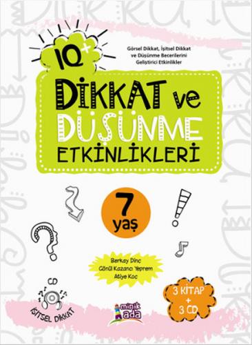 IQ+ Dikkat ve Düşünme Etkinlikleri (7 Yaş 3 Kitap + 3 CD)