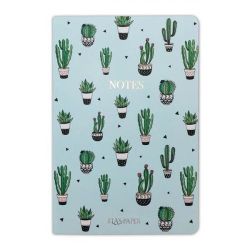 Kaktüs Mavi Notebook - Defter