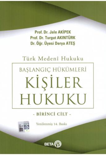 Kişiler Hukuku Cilt 1