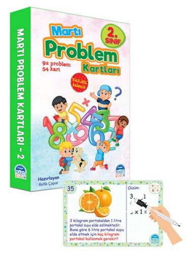 Martı 2.Sınıf Problem Kartları - Yaz Sil Kalemli