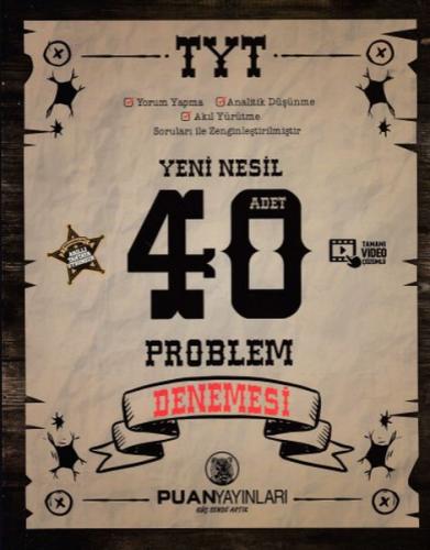 Puan TYT Yeni Nesil 40 Adet Problem Denemesi (Yeni)