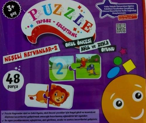 Puzzle Yapboz-Eşleştirme Neşeli Hayvanlar 2