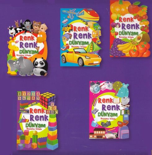 Renk Renk Dünyam Boyama Kitabı (5 Kitap)