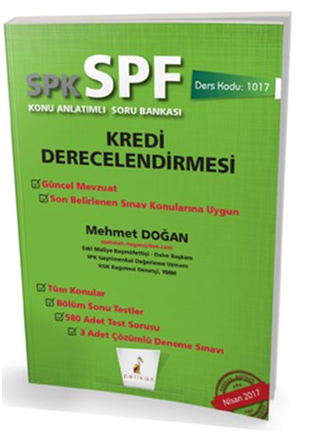 SPK-SPF Kredi Derecelendirmesi Konu Anlatımlı Soru Bankası