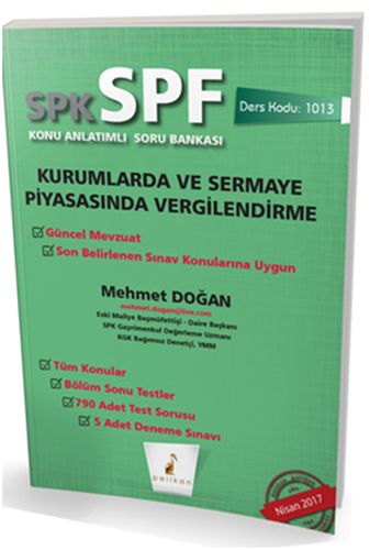 SPK-SPF Kurumlarda ve Sermaye Piyasasında Vergilendirme Konu Anlatımlı