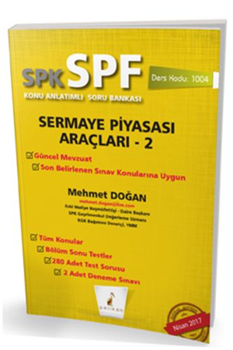 SPK-SPF Sermaye Piyasası Araçları 2 Konu Anlatımlı Soru Bankası