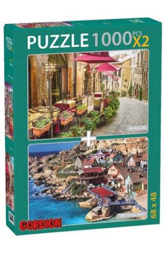 Vintage Cafe + Temel Reis Kasabası / 2x1000 Parça Puzzle (40144)